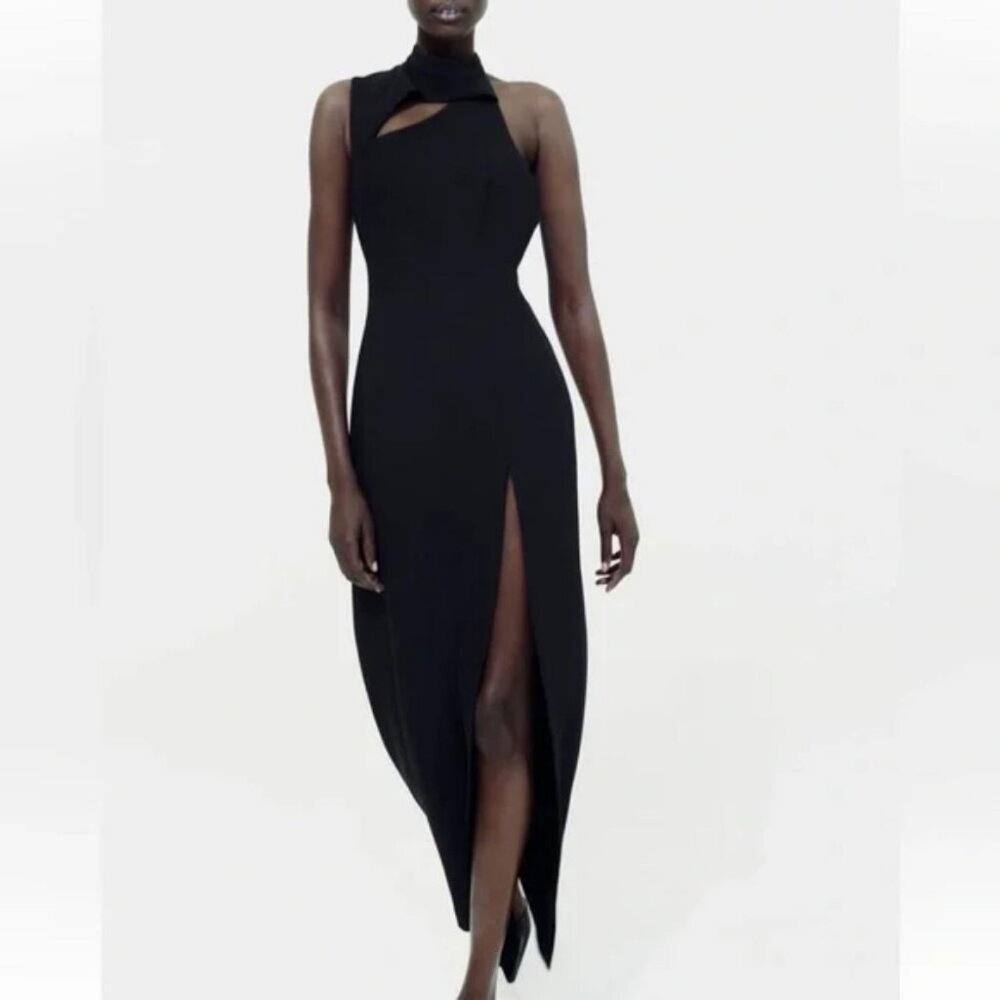ZARA CUT OUT CREPE DRESS